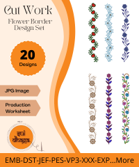 Flower Border-2 Size-20 Designs Set-Machine Embroidery Designs