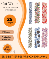 Flower Border-2 Size-25 Designs Set-Machine Embroidery Designs