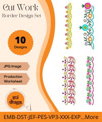 Cutwork Border-2 Size-10 Designs Set-Machine Embroidery Designs