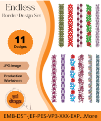 Endless Border - 11  Design Set - Machine Embroidery Design