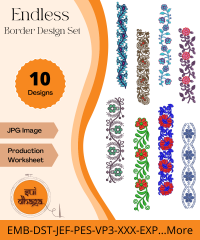 Endless Border - 10  Design Set - Machine Embroidery Design