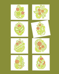 8 butta embroidery design