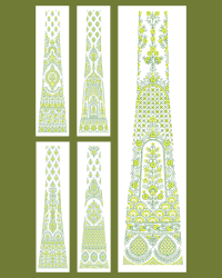 5 lehengha embroidery design set