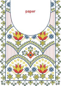 neck embroidery design paper work
