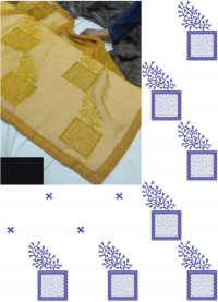pallu skirt butta saree embroidery design