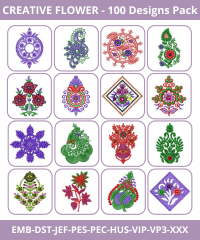 Creative Flowers -100 Designs Set-Machine Embroidery Designs