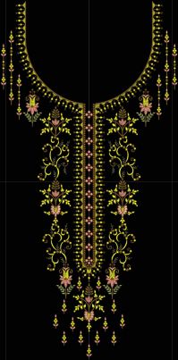 New Fancy Neck Embroidery Design 49