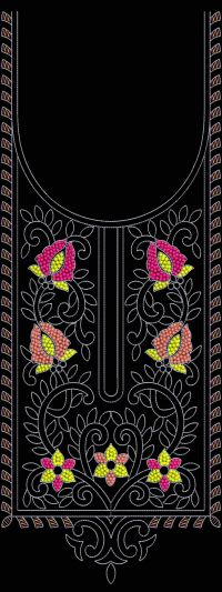 New Fancy Neck Embroidery Design 24