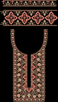 3mm letest neck design with two border embroidery design