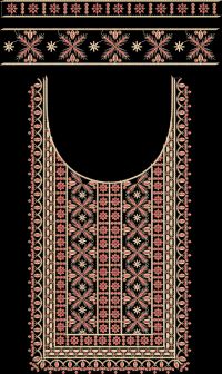 3mm letest neck design with two border embroidery design