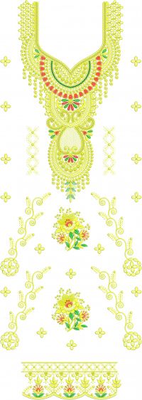 Long suit  embroidery design