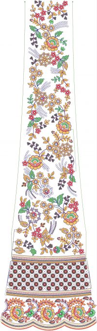 3 mm sqn+cording lehenga kali embroidery design