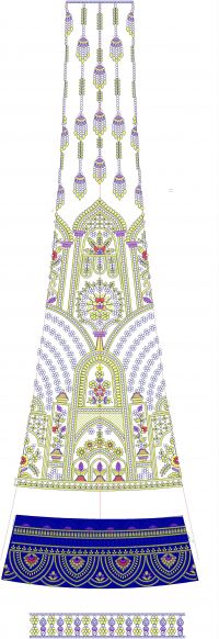 rich bridel lehenga kali embroidery design