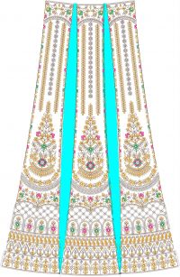 bridal lehenga kali embroidery design
