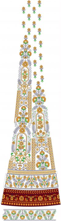 rich bridel lehenga kali embroidery design