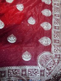 single jari hot-fix cutwork consept saree embroidery design 