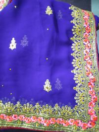 C Pallu Saree Embroidery Design