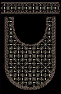 3mm sequin neck design with border embroidery design 