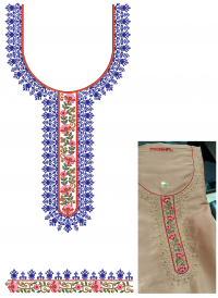 neck with border embroidery design