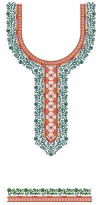 neck with border embroidery design
