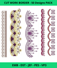 Cut Work Lace Border Embroidery Design - 50