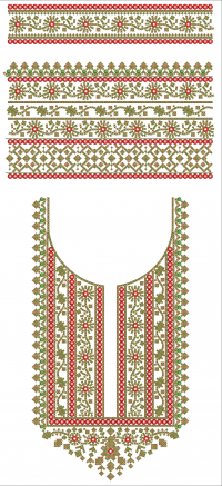 3mm Sequence Mirror Work Embroidery Neck Design