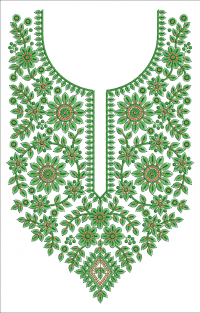 3mm Sequence Embroidery Neck Design