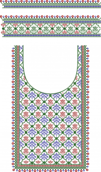 New Beautiful Multi Embroidery Neck Design 