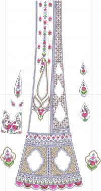 cutpest rich sqn+cording bridel  lehenga  kali embroidery design