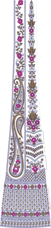 lehengha  kali embroidery design