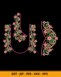 Splitted South Blouse Embroidery Design 