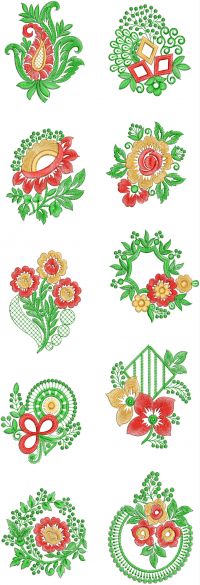 combo 10 butta embroidery design 