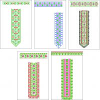 5 Box-Neck Tie & Daman Multy Embroidery Designs Bundle