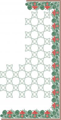 geomemetrical  jaal c pallu embroidery design