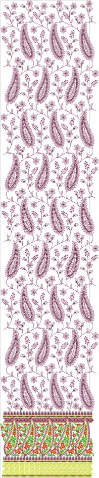 3mm seq  jaal daman top embroidery design