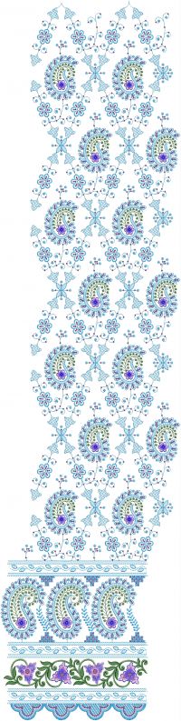 3mm seq lakhanavi  jaal daman top embroidery design