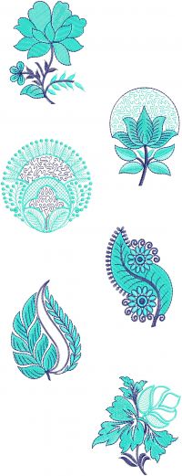 6 butta embroidery design