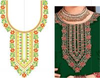 jaree and dhaga Concept neck embroidery design 