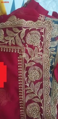 New Zarkan  C Pallu Saree embroidery design