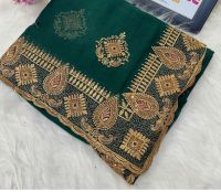 New Zarkan Barik Stitch C Pallu Saree embroidery design 