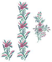 Flower Lace And Border Embroidery Design