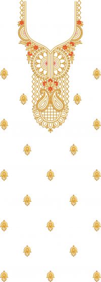 Neck butti suit embroidery design