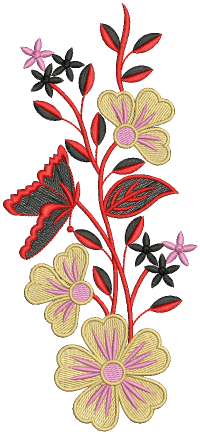 creative Figure butta embroidery design 