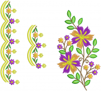 flower lace and border embroidery design